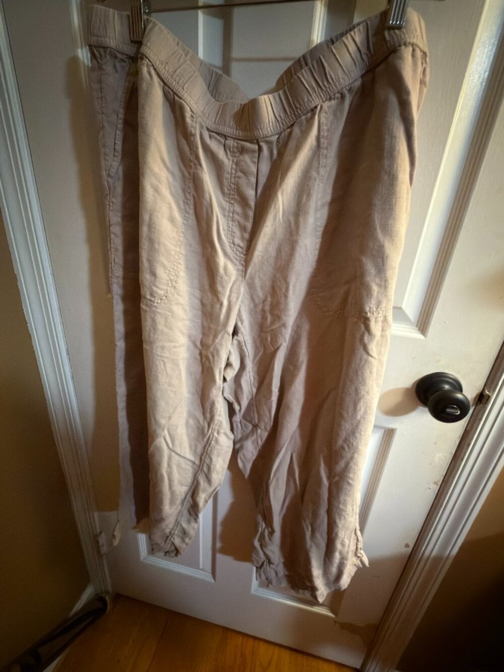 Pure Jill Linen Blend Cropped Pants XL Relaxed Pull-On Casual Trousers